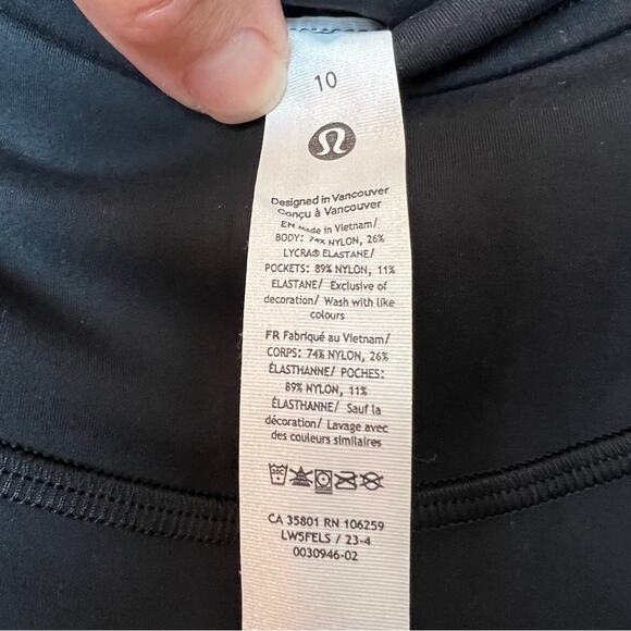 Lululemon Wunder Under SmoothCover High Rise Leggings 25” Tights Pants Black 10 - Picture 7 of 10